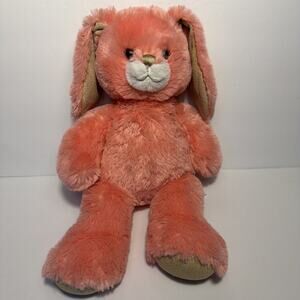 Build A Bear Coral Beach Bunny Rabbit Plush Stuffed Animal Pink Gold Gift